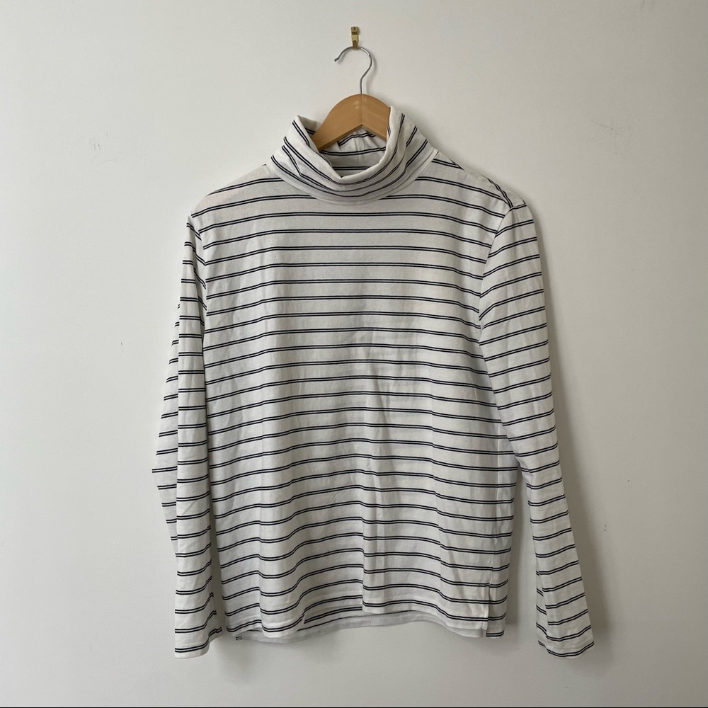 Tradlands - The Monty White Striped Turtleneck